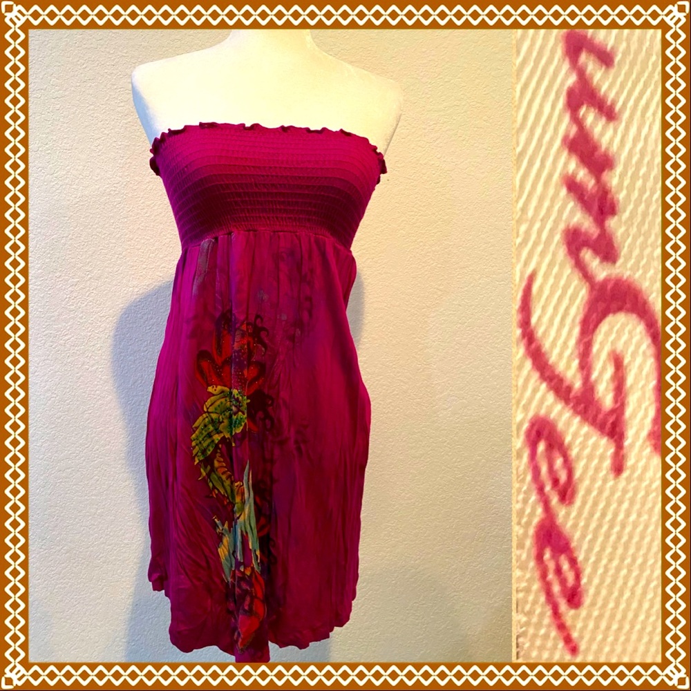 “umgee USA” Pink/Purple Strapless Bandeau Mini Summer Tube Top Dress